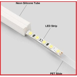 Tira neón 3000k 24v 6w metro 2,5 metros
