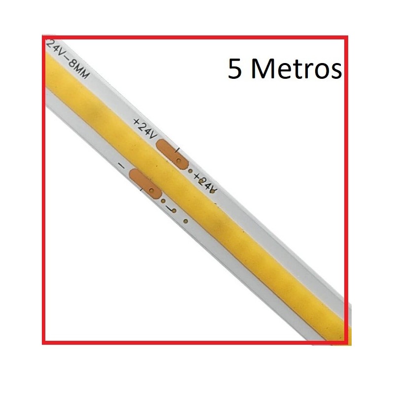 Tira led 6000k 480 leds metro COB  24v 10w  metro 5 metros