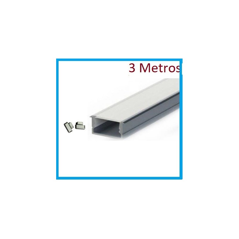Perfil Embutir Aluminio 3 MTRS