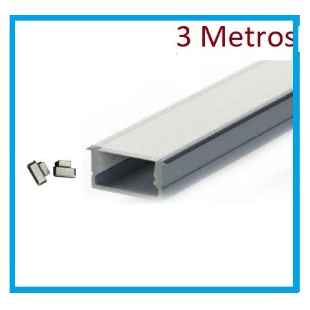 Perfil Embutir Aluminio 3 MTRS