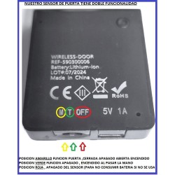 SENSOR INALAMBRICO DE PUERTA 12V/24V NEGRO