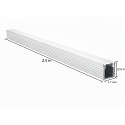 PERFIL SUPERFICIE DE ALUMINIO CON ACCESORIOS  2,5 MTRS PARA TIRA PCB 5MM