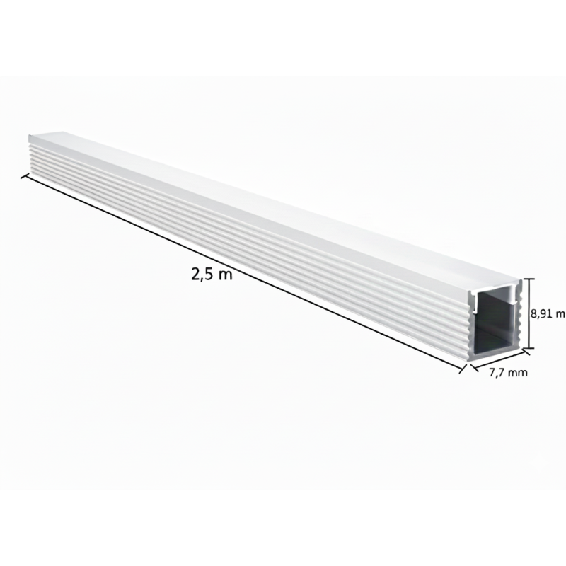 PERFIL SUPERFICIE DE ALUMINIO CON ACCESORIOS  2,5 MTRS PARA TIRA PCB 5MM