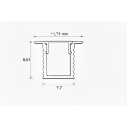 PERFIL DE EMBUTIR ALUMINIO NEGRO MINIMALISTA CON ACCESORIOS PARA PCB 5MM