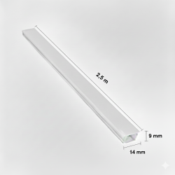 PERFIL EMBUTIR DE ALUMINIO C/PESTAÑA EN DIFUSOR 2,5 MTRS