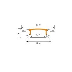 PERFIL EMBUTIR DE ALUMINIO 2 MTRS