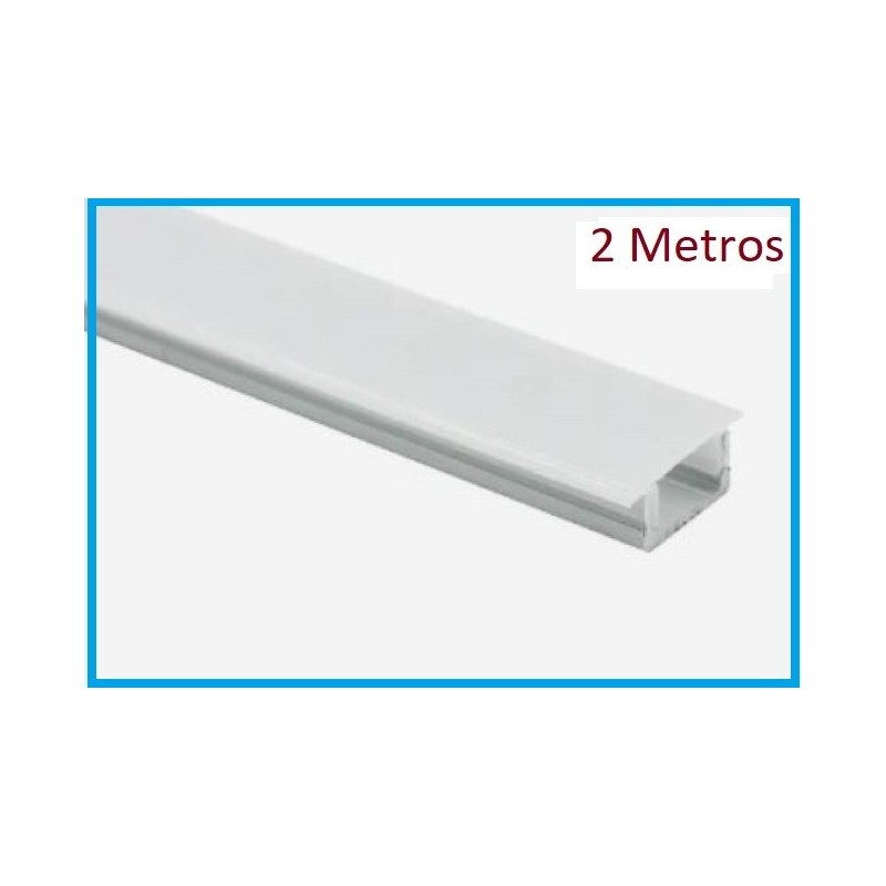PERFIL EMBUTIR DE ALUMINIO C/PESTAÑA EN DIFUSOR 2MTRS